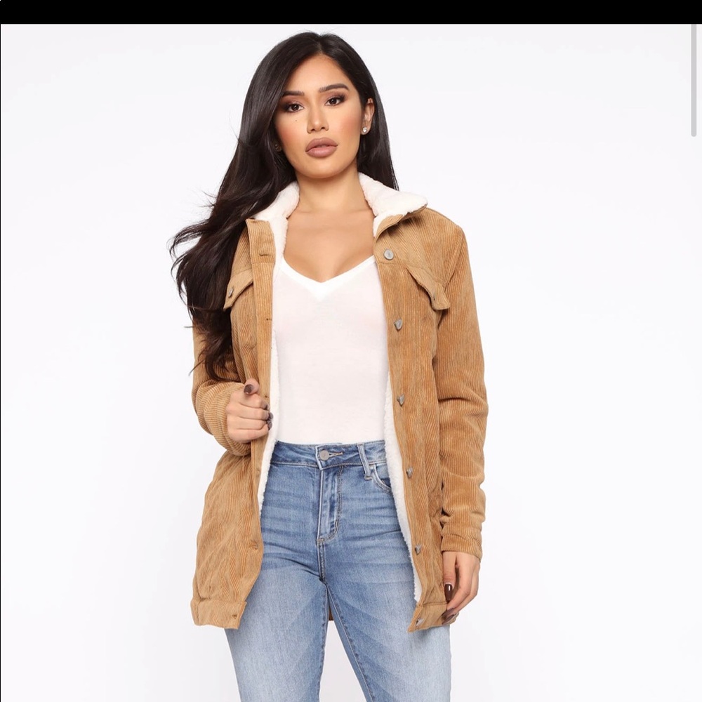 Fashion nova Corduroy tan jacket